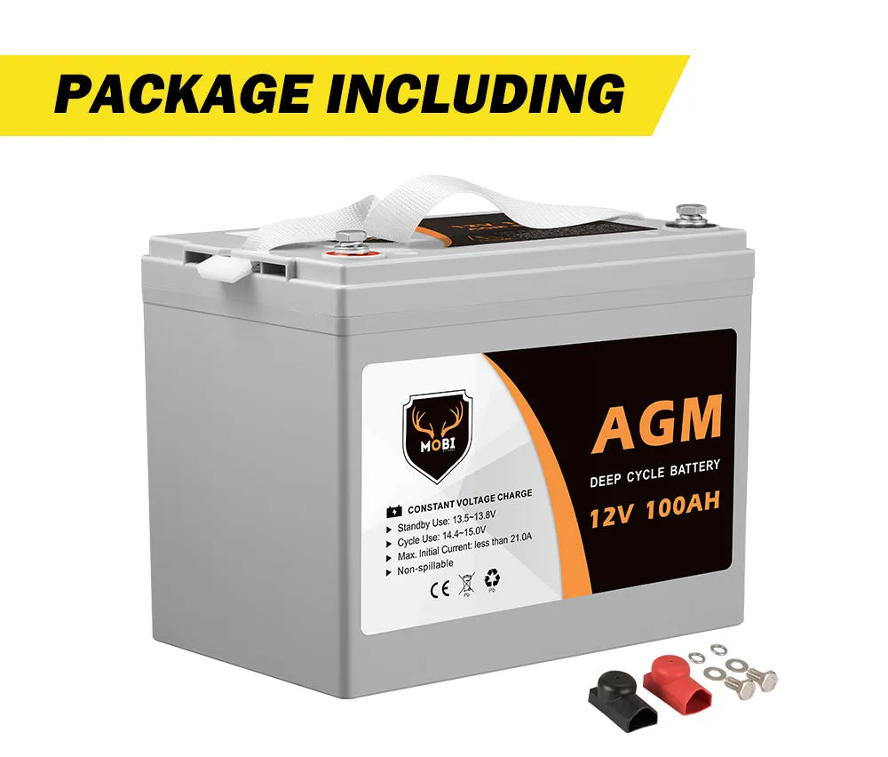 100Ah Deep Cycle Battery 12V AGM Marine Sealed Solar Power Portable 4WD