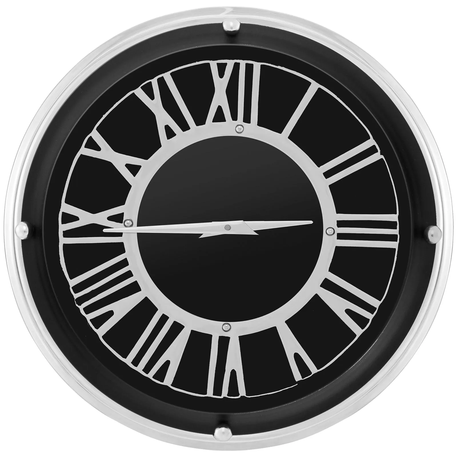 14/17.5 Inch Silent Wall Clock with Silver Frame-S