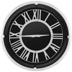 14/17.5 Inch Silent Wall Clock with Silver Frame-S