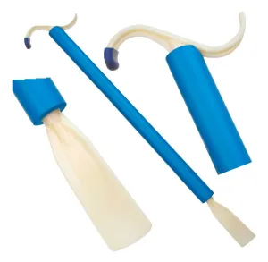 2-in-1 Shoe Horn and Dressing Aid with 2 Hooks, Pull on Clothes and Socks