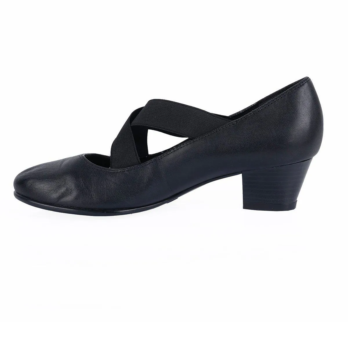 5Th Avenue High-Heel Shoes Leather Black Colour For Women