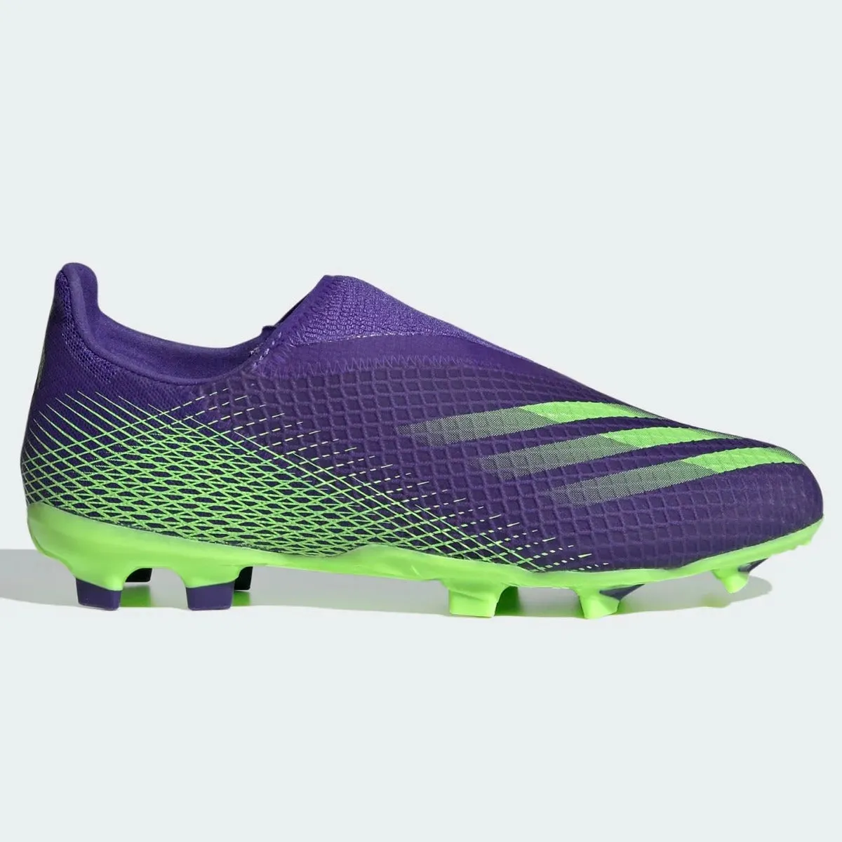 Adidas JR X Ghosted.3 Laceless FG - Purple-Signal Green