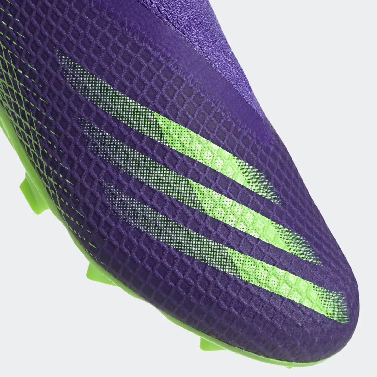 Adidas JR X Ghosted.3 Laceless FG - Purple-Signal Green