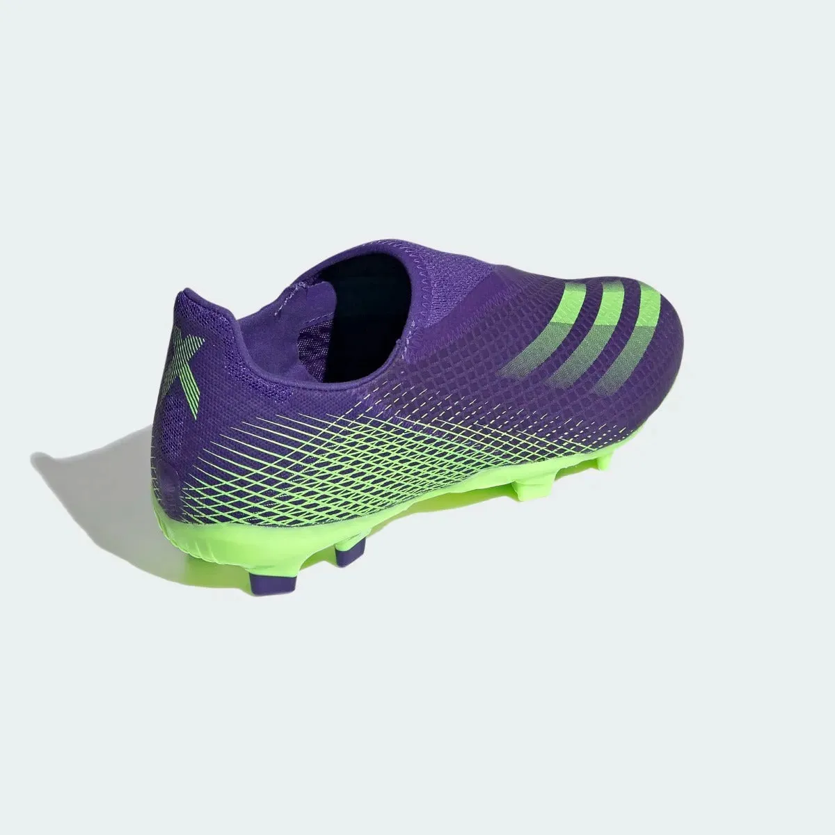 Adidas JR X Ghosted.3 Laceless FG - Purple-Signal Green