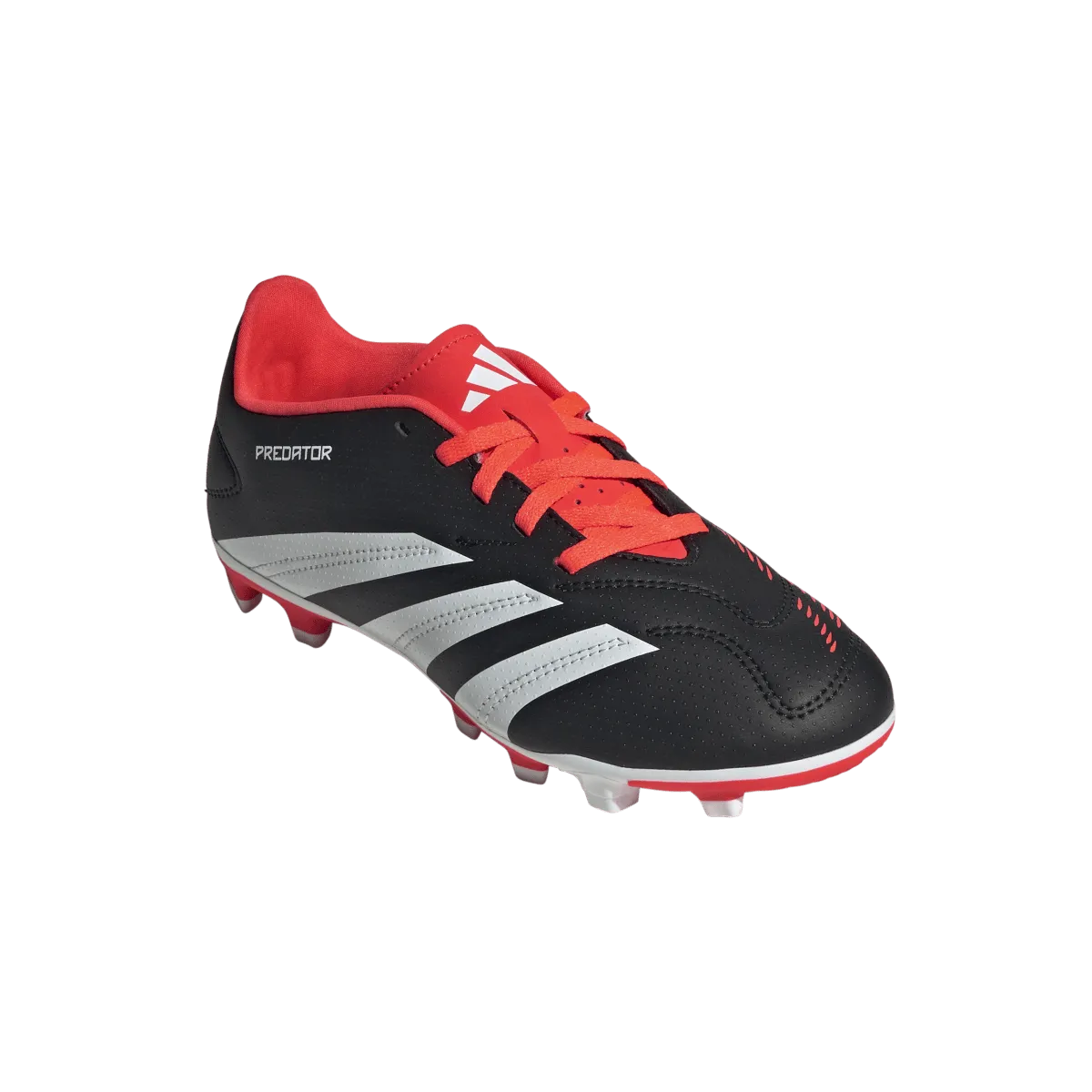 Adidas Predator Club Flexible Ground Junior Soccer Cleat IG5429 Black/White/Solar Red