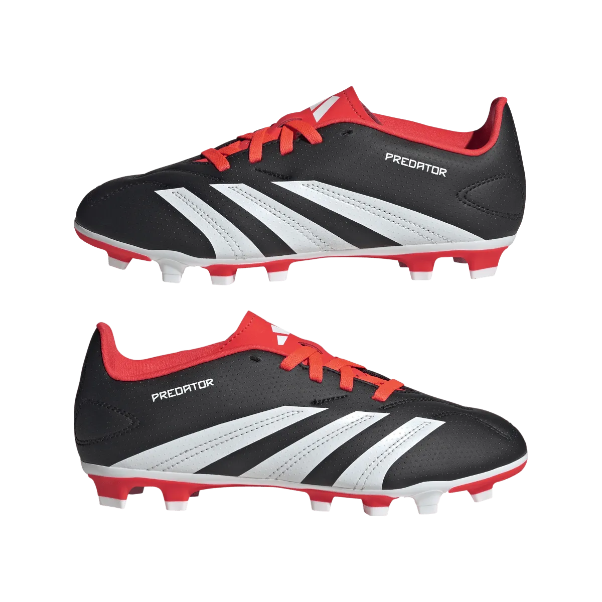 Adidas Predator Club Flexible Ground Junior Soccer Cleat IG5429 Black/White/Solar Red