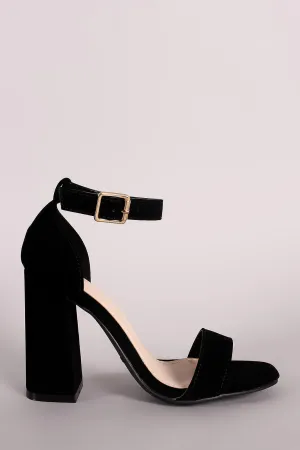 Aiko - Open Toe Single Band Ankle Cuff Chunky Heel