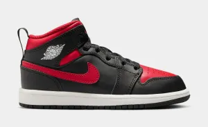 Air Jordan 1 Mid Preschool Lifestyle Shoes (Black/Summit White/Varsity Red)