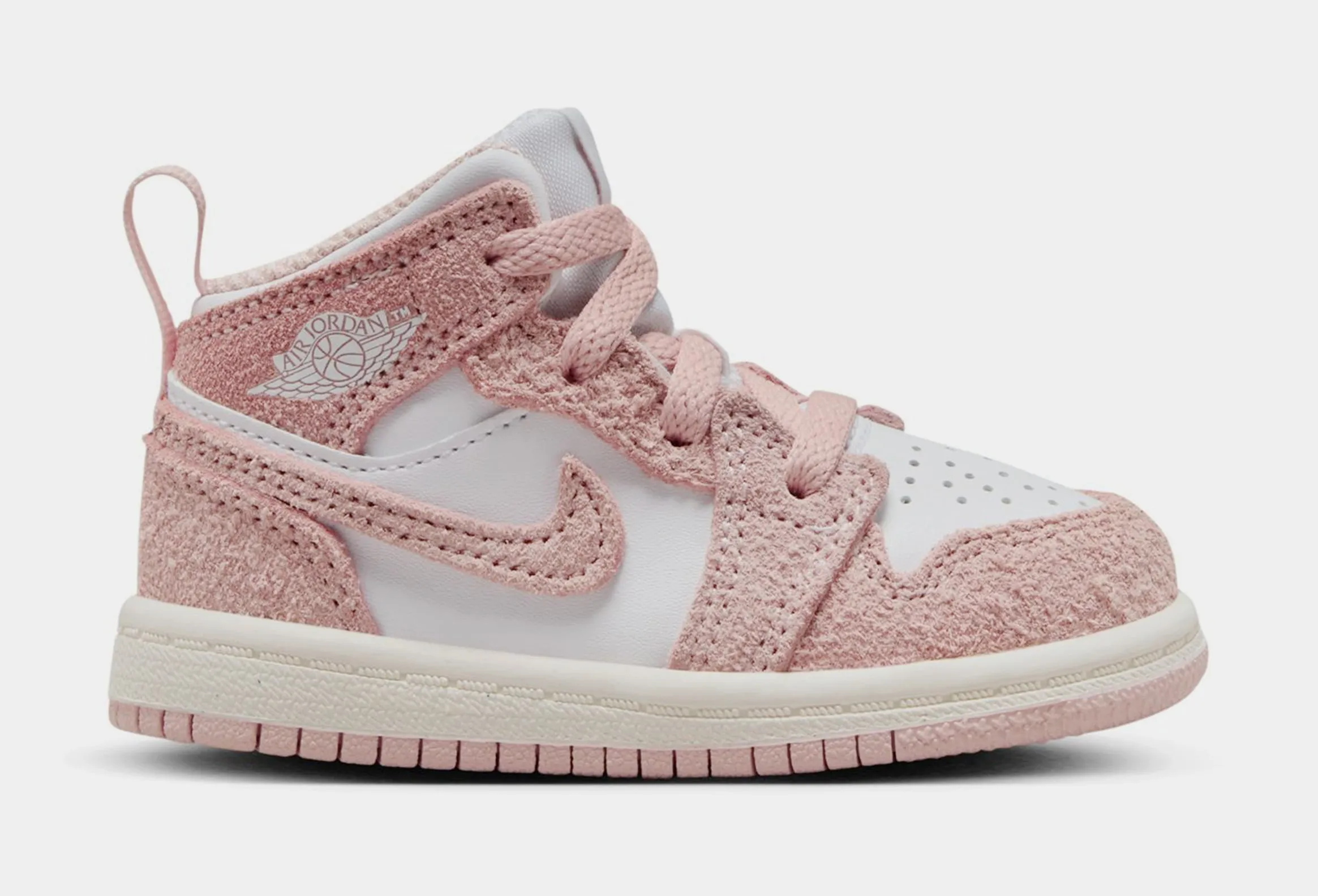 Air Jordan 1 Mid SE Infant Toddler Lifestyle Shoes (White/Legend Pink/Sail)