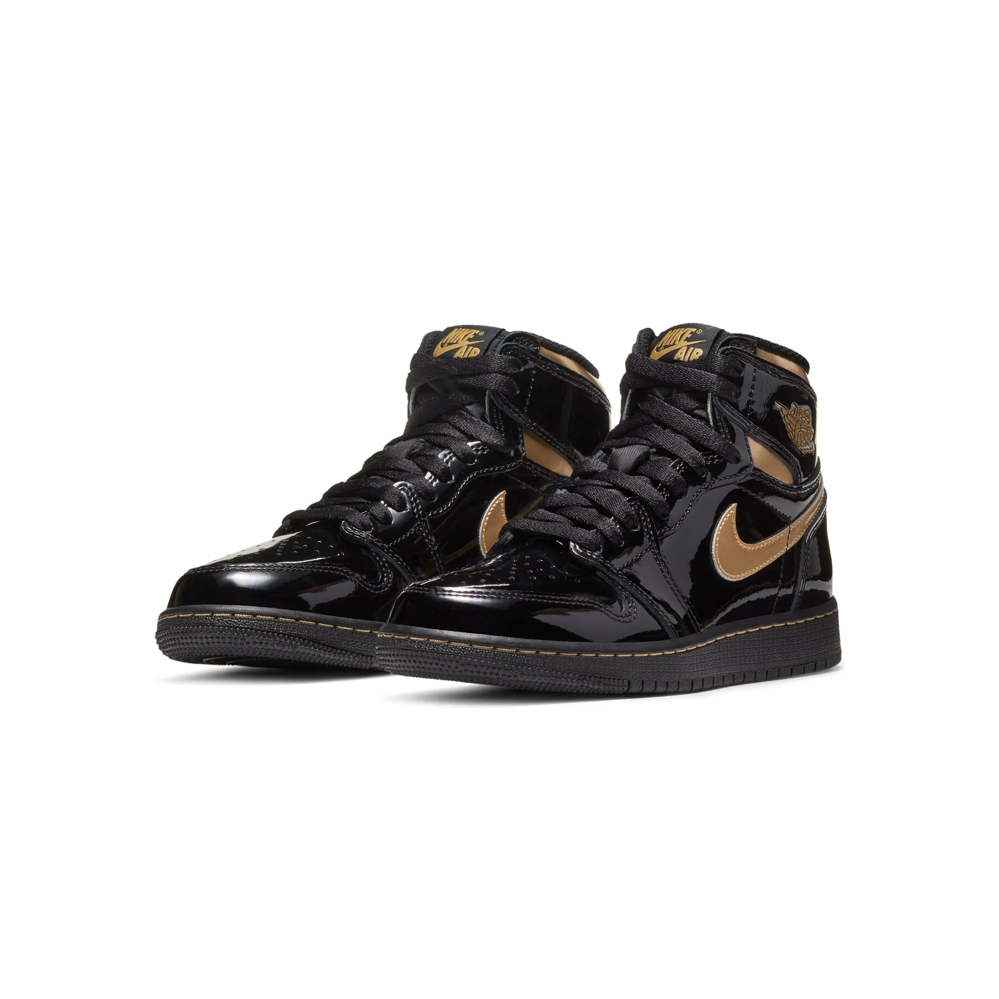 Air Jordan Kids 1 Retro High Black & Gold Shoes