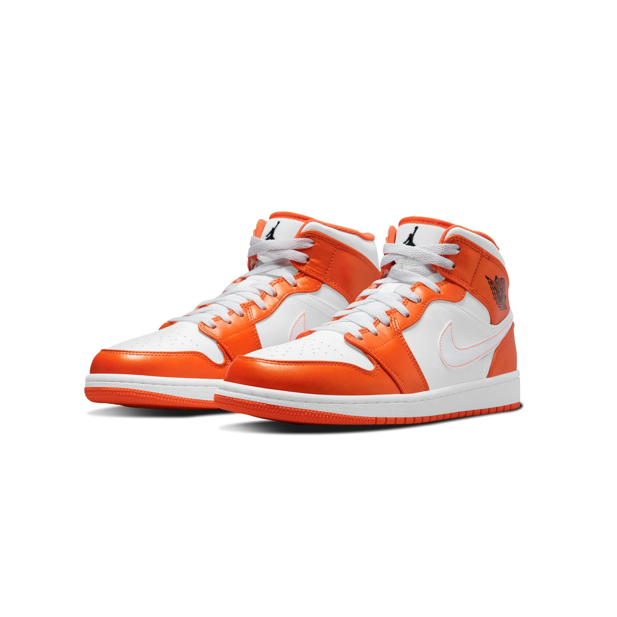 Air Jordan Mens 1 Mid SE Shoes Electro Orange/Black/White