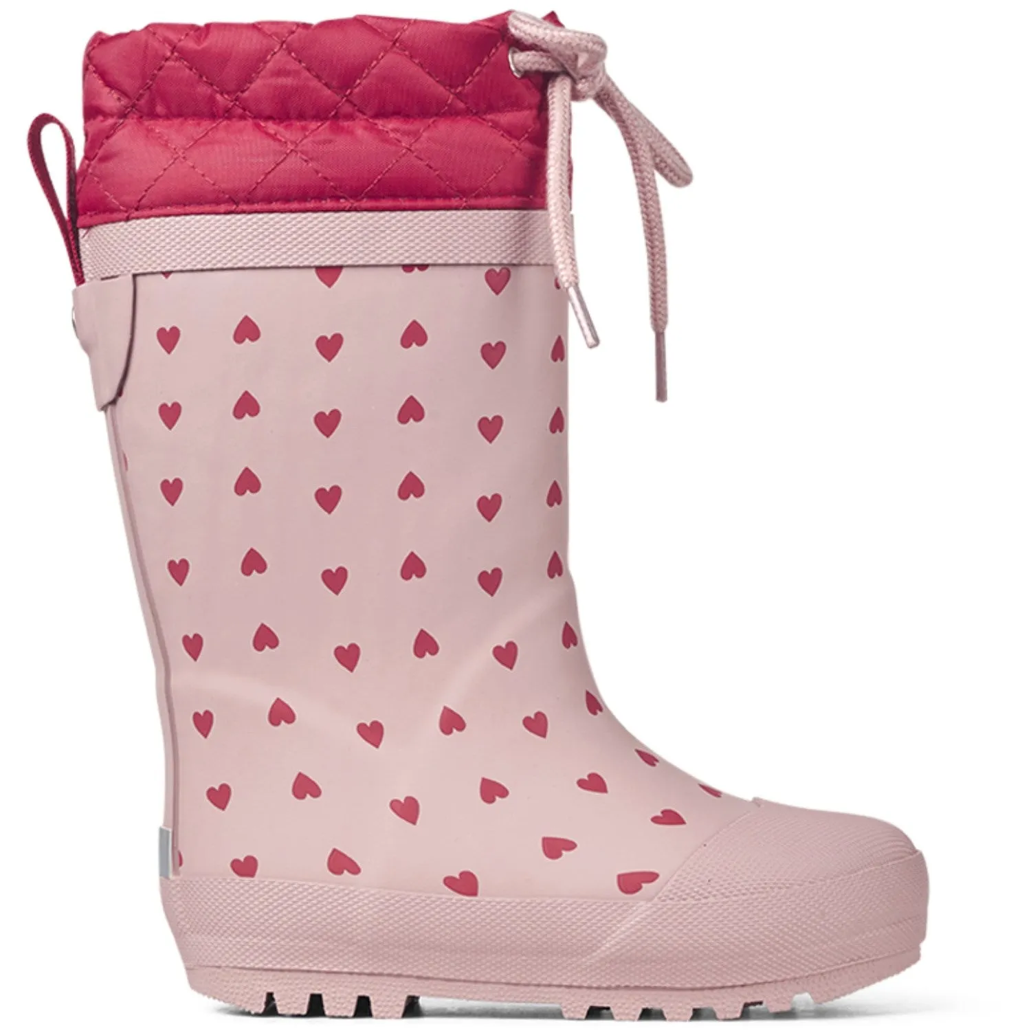 Angulus Rose Hearts/Red Rubber Boot Med Woolfor