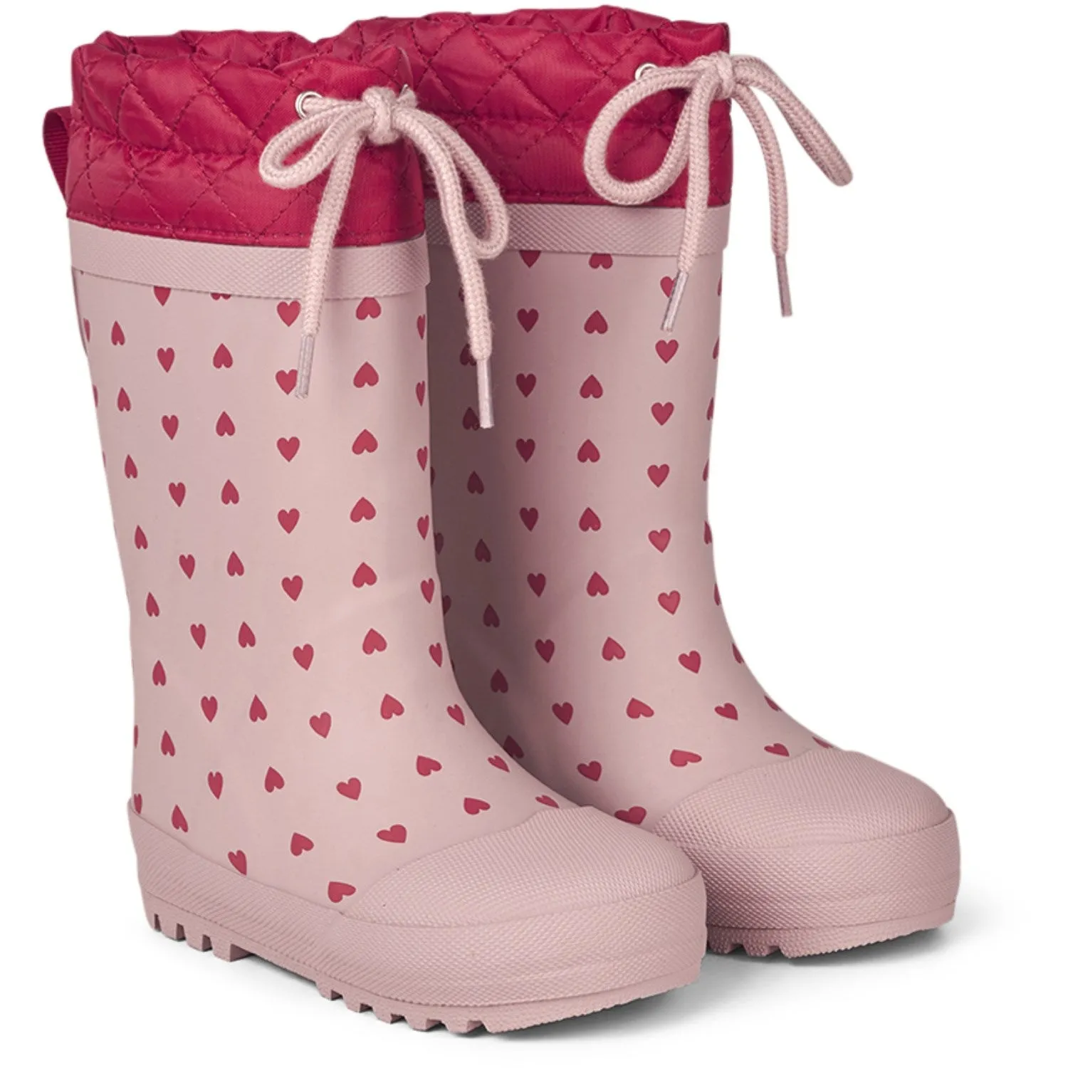 Angulus Rose Hearts/Red Rubber Boot Med Woolfor