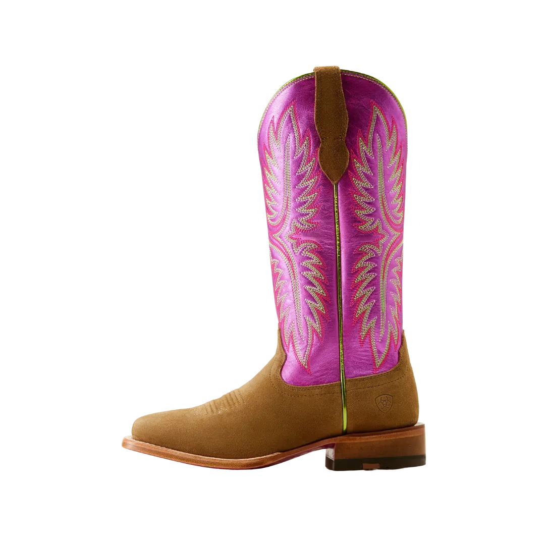 Ariat Women's Frontier Calamity Jane Western Dijon Roughout Electric Raspberry Boots