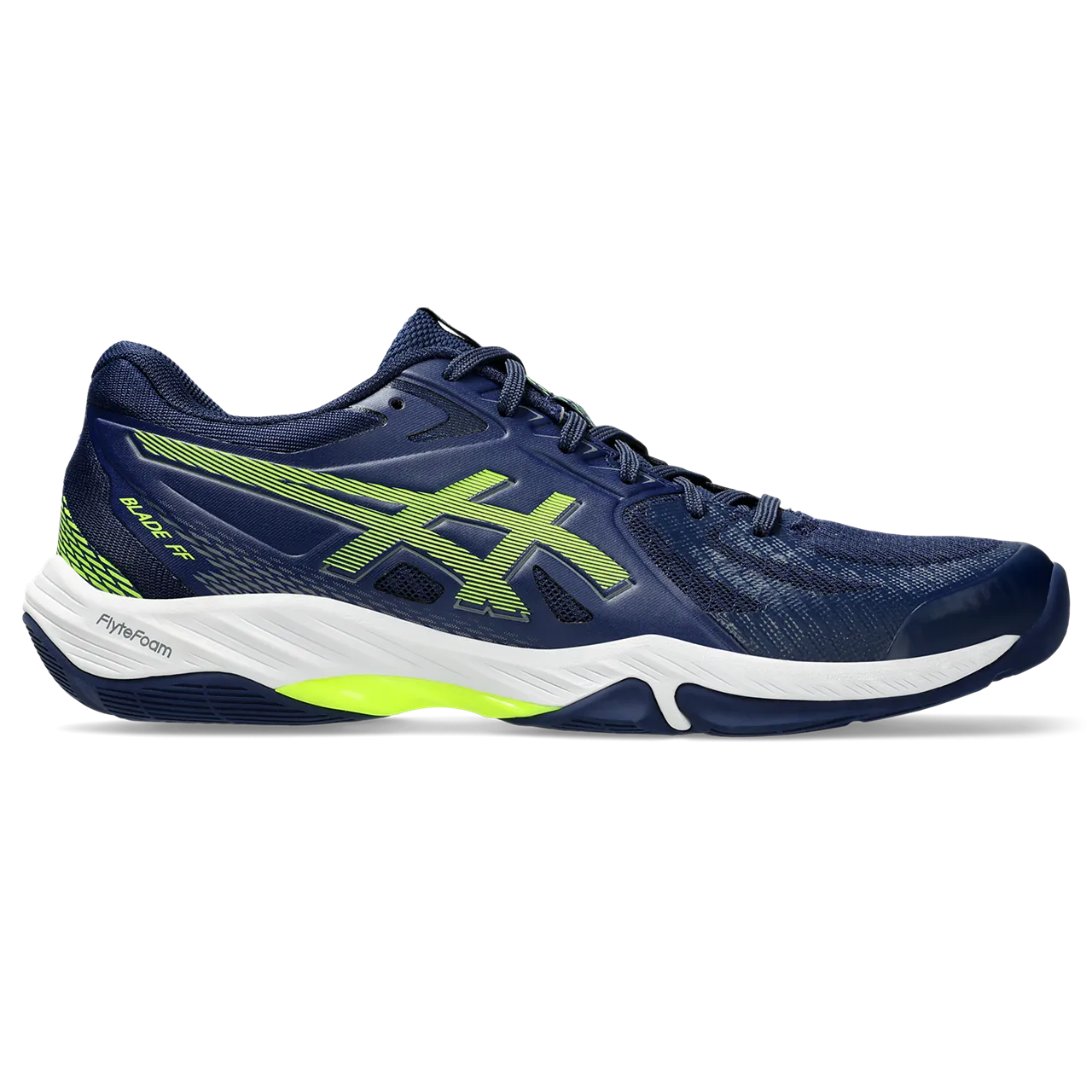 Asics Men's Blade FF Indoor Court Shoes Blue Expanse Safety Yellow