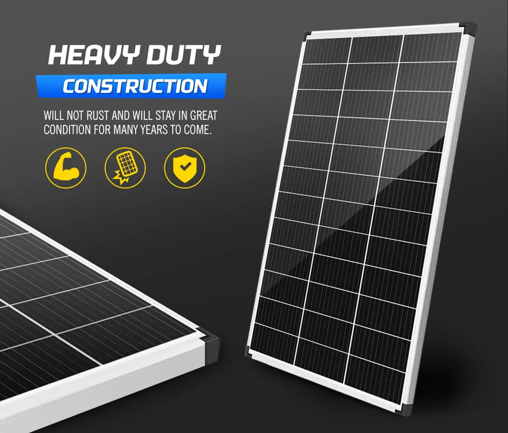 Atem Power 12V 130W Solar Panel Kit Mono Fixed   Solar Mounting Brackets