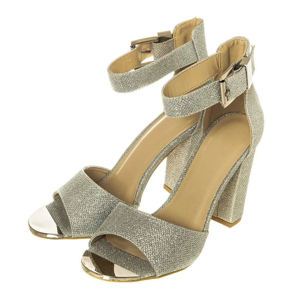 Aurora High Heel Ankle Strap Open Toe Sandals