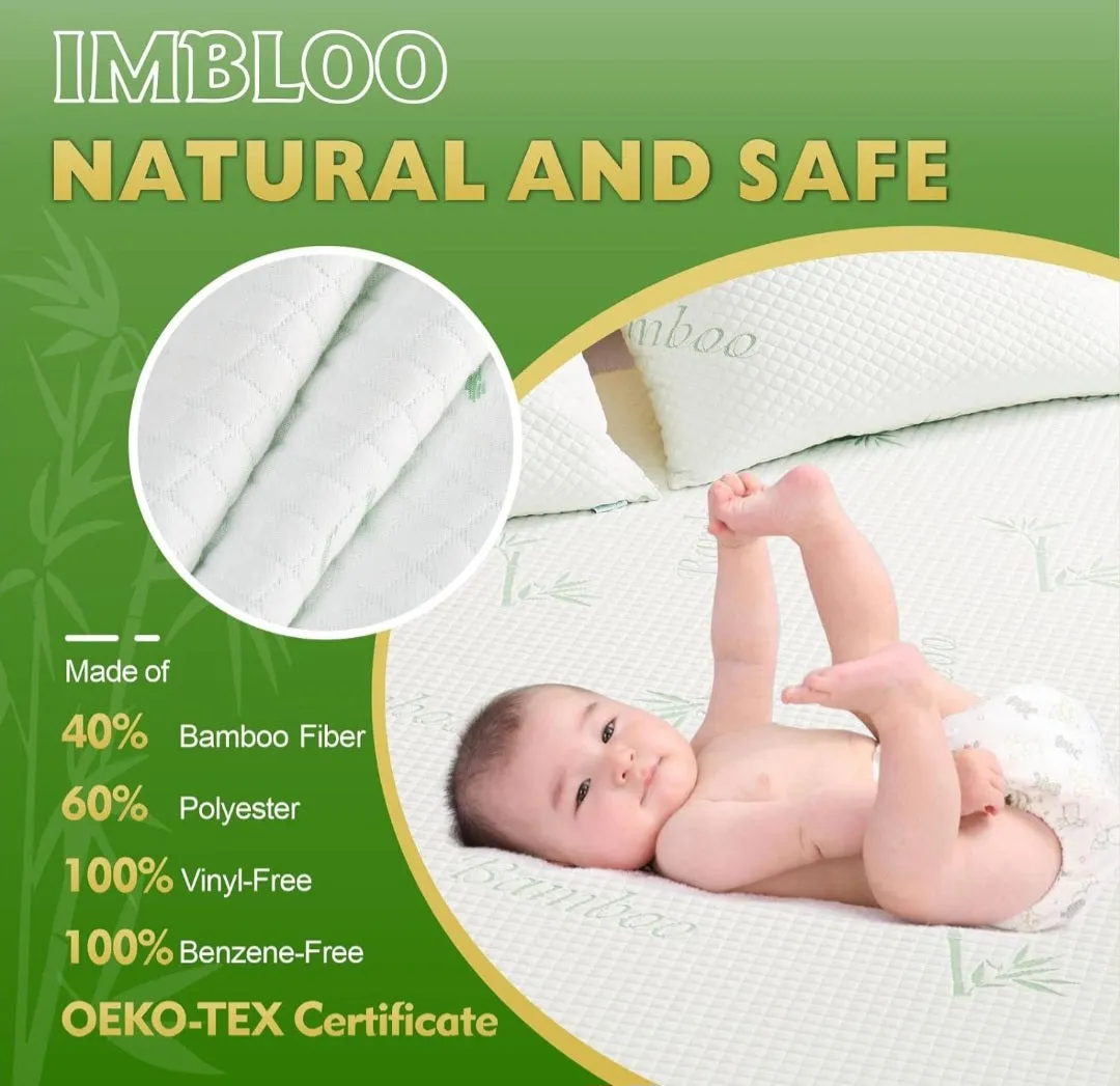 (Bedding) IMBLOO 100% Waterproof California King Mattress Protector/Bamboo 3D Air Fabric Mattress Cover/Breathable Cooling Mattress Pad Cover/Soft Noiseless Vinyl Free Machine Washable/8''-21'' Deep Pocket