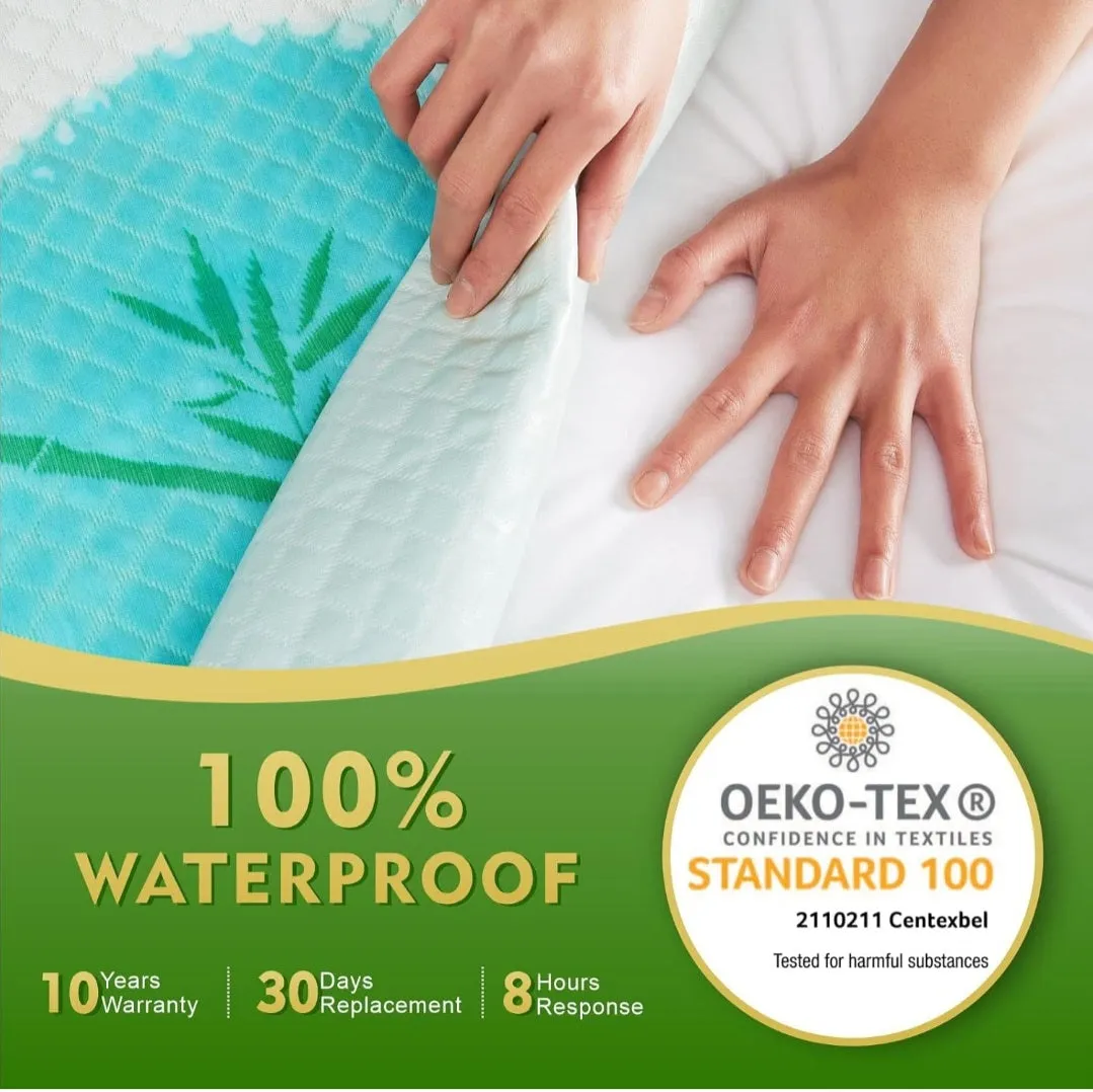 (Bedding) IMBLOO 100% Waterproof California King Mattress Protector/Bamboo 3D Air Fabric Mattress Cover/Breathable Cooling Mattress Pad Cover/Soft Noiseless Vinyl Free Machine Washable/8''-21'' Deep Pocket