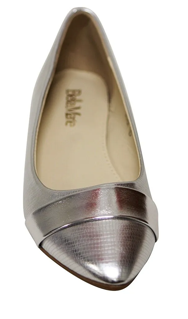 Bella Marie Angie-106 Women's pointy toe boat slip on patent band decor patent leather flats