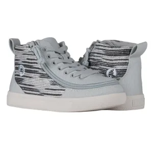 Billy Footwear (Toddlers) DR Fit - High Top DR Silver Streak Canvas Shoes