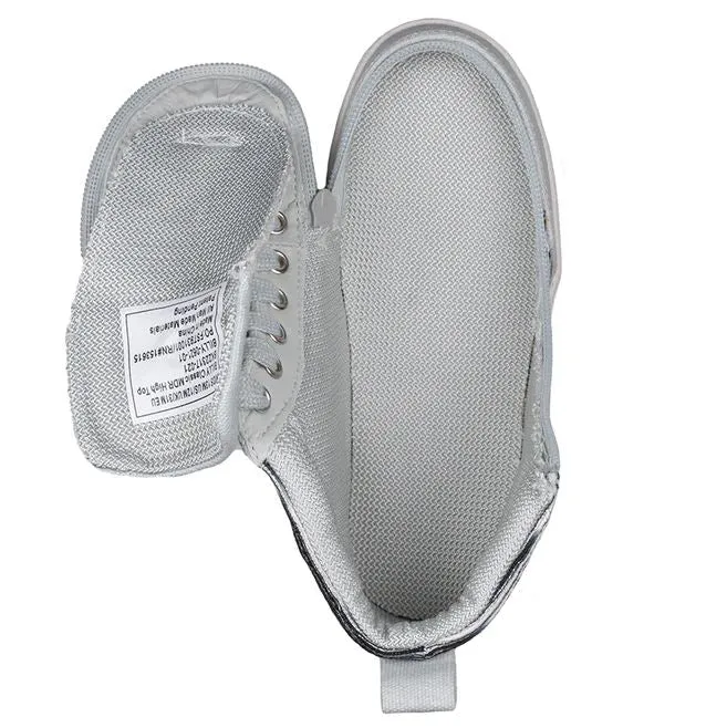 Billy Footwear (Toddlers) DR Fit - High Top DR Silver Streak Canvas Shoes