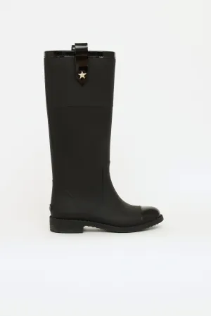 Black Edith Rubber Rain Boots