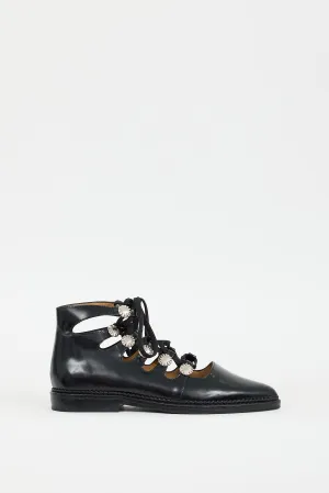 Black Leather Lace-Up Oxford