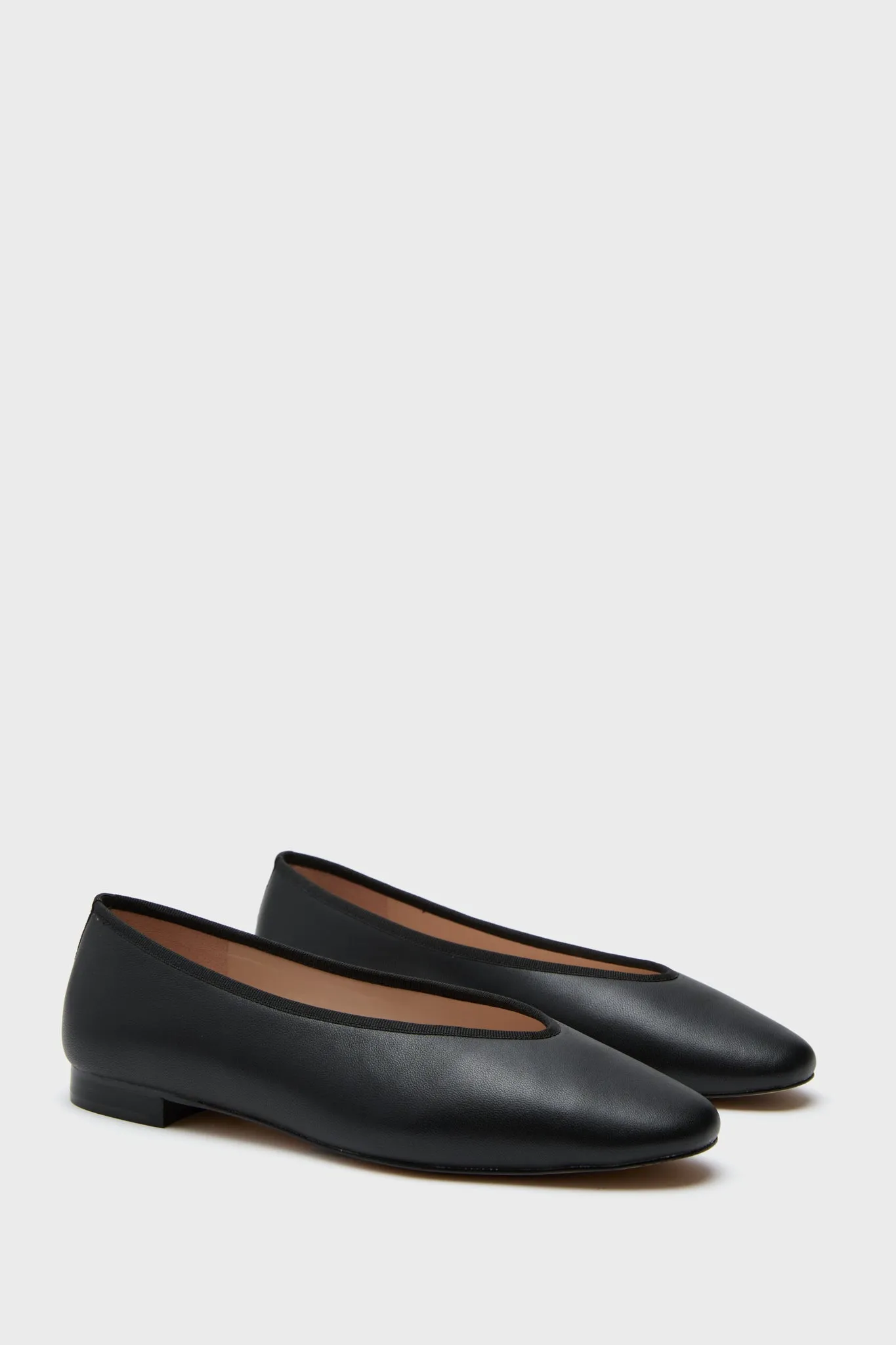 Black Leather Nina Flats