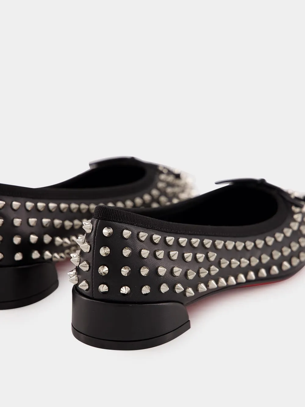 Black Sweetie Jane Spikes Nappa Leather Ballerinas