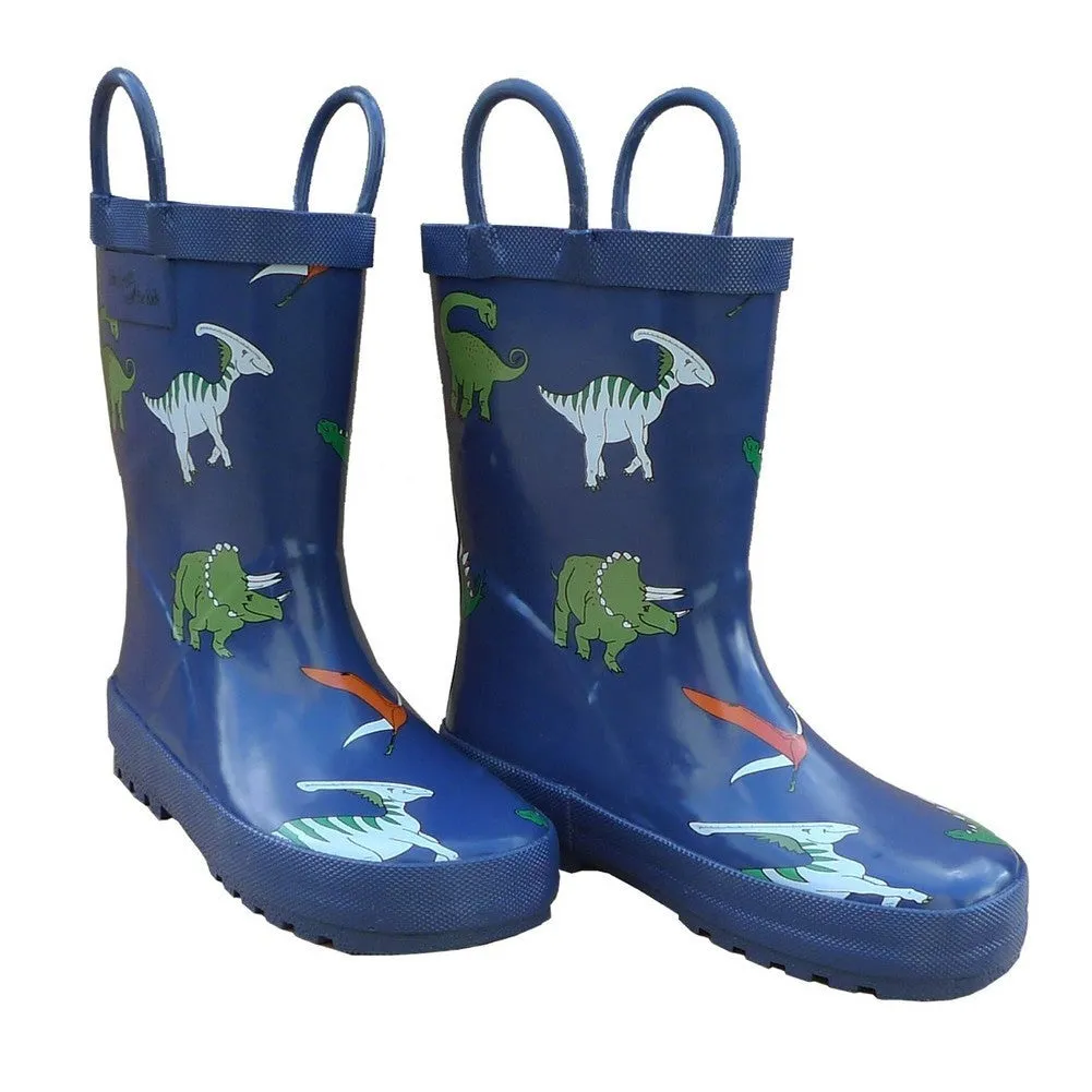 Blue Dinosaurs Boys Rain Boots 5 Toddler-3 Kids