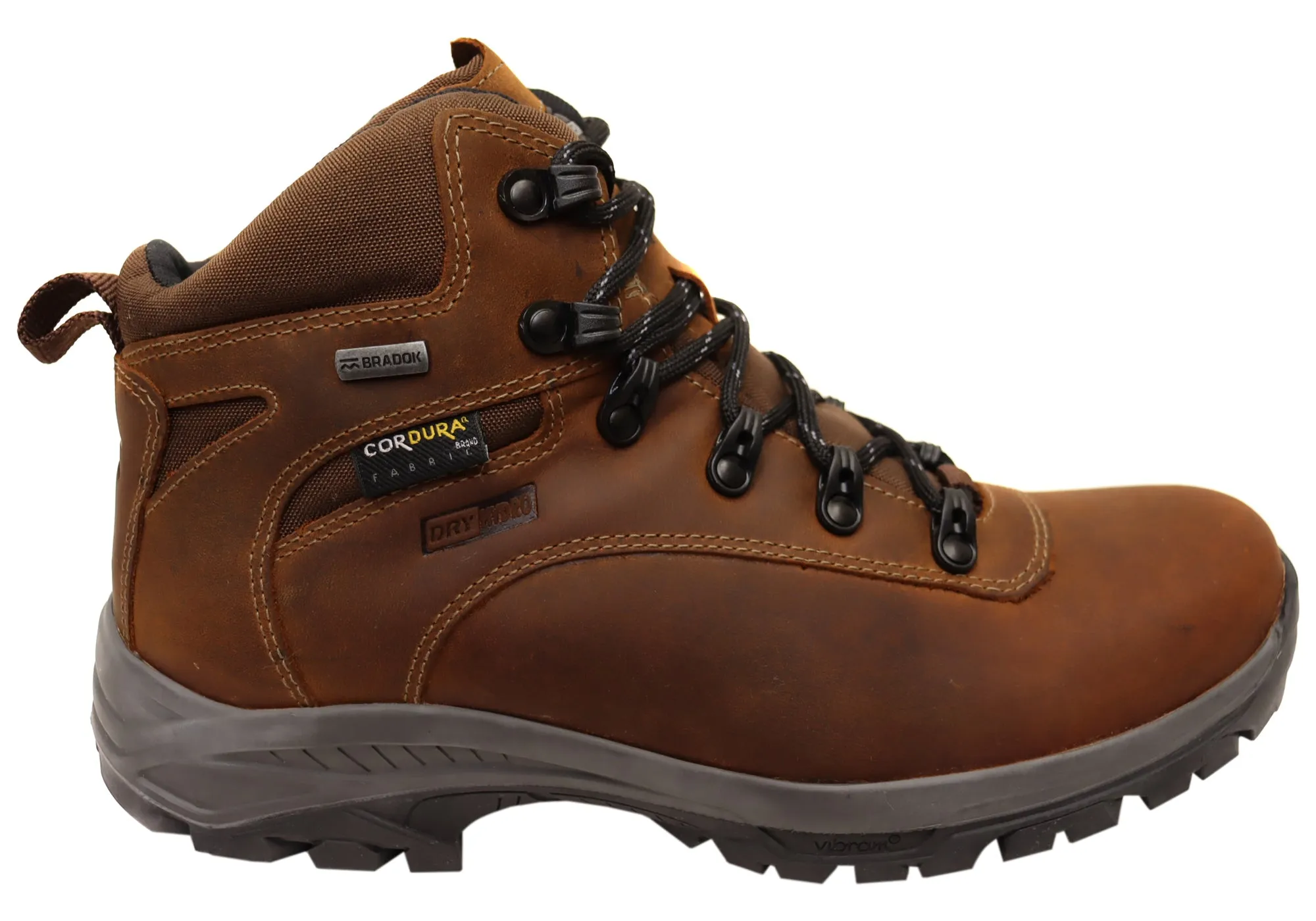 Bradok Aconcagua Mens Comfort Leather Hiking Boots Made In Brazil