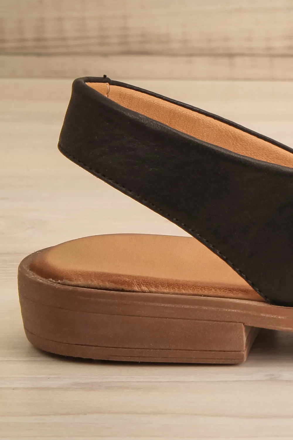 Bruca Black | Pointed Toe Asymmetrical Flats