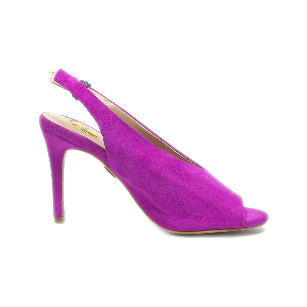 Buffalo Peep Toe Suede Purple Colour For Women