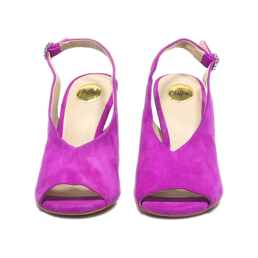 Buffalo Peep Toe Suede Purple Colour For Women