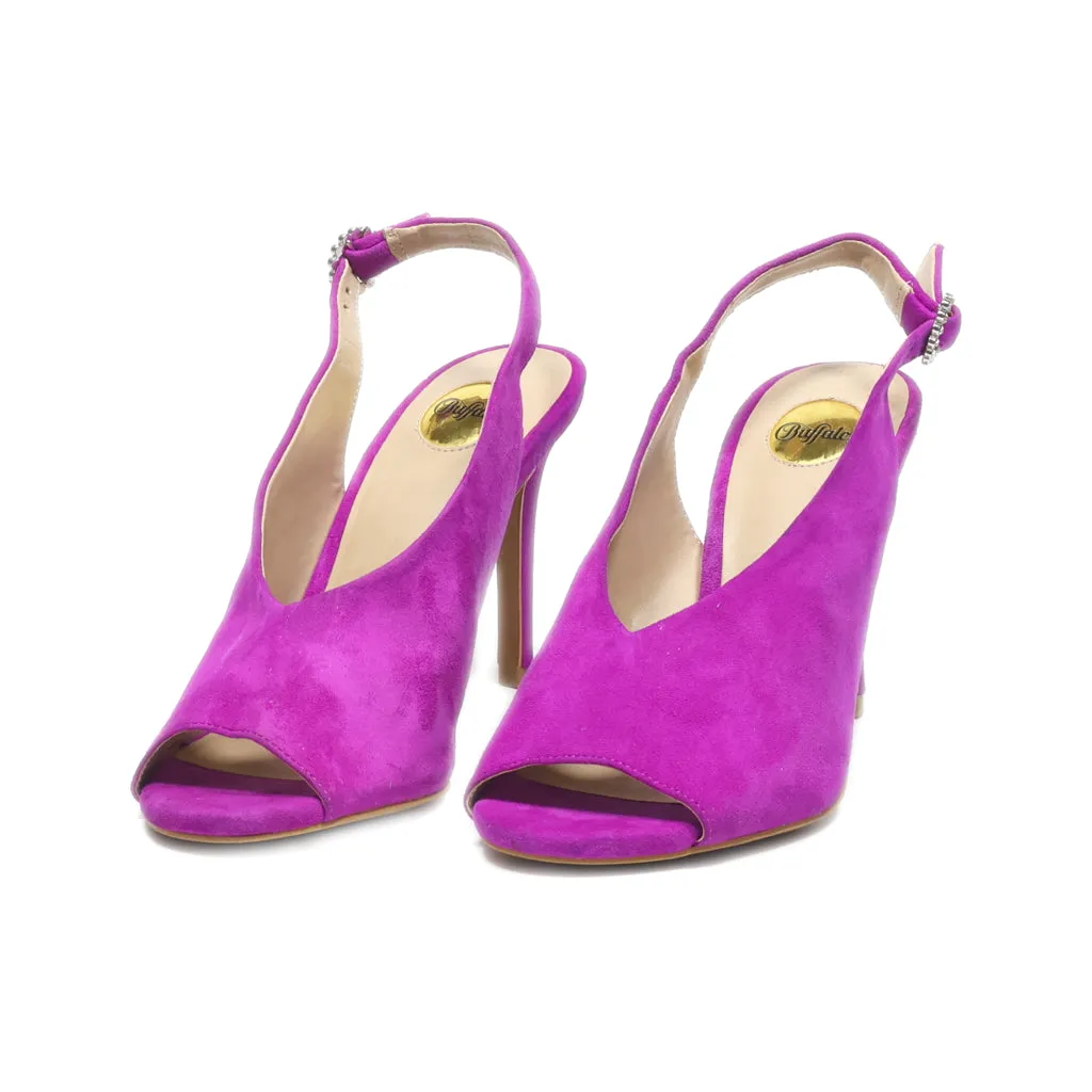 Buffalo Peep Toe Suede Purple Colour For Women