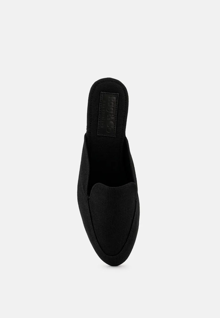 CALICO Black Organic Canvas Mules