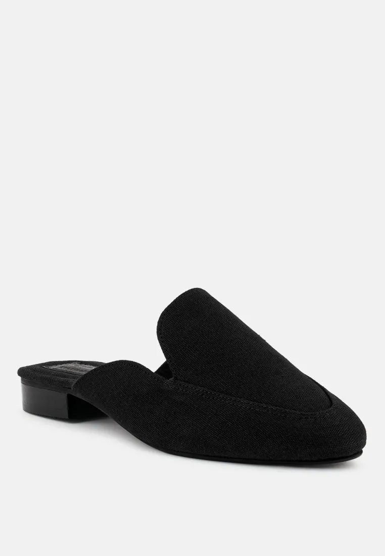 CALICO Black Organic Canvas Mules