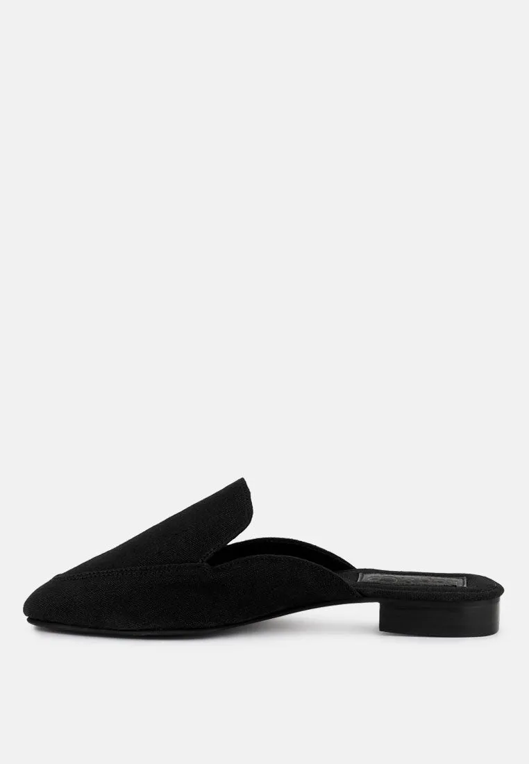 CALICO Black Organic Canvas Mules