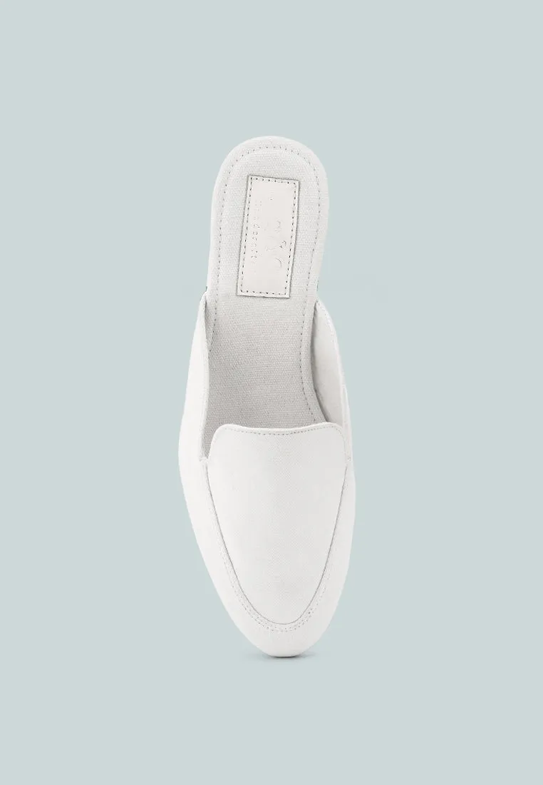 CALICO White Organic Canvas Mules