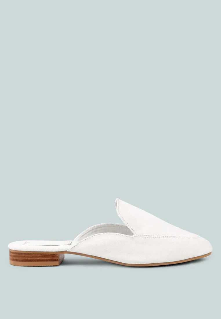 CALICO White Organic Canvas Mules