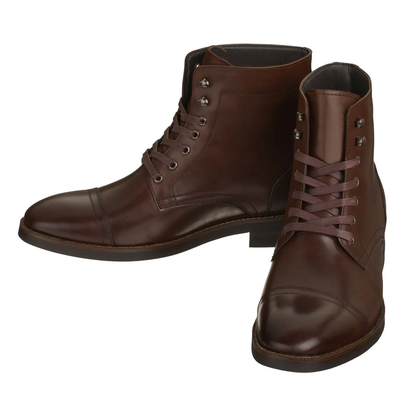 CALTO 2.8-Inch Taller Men's Cordovan Dark Brown Boots S9011