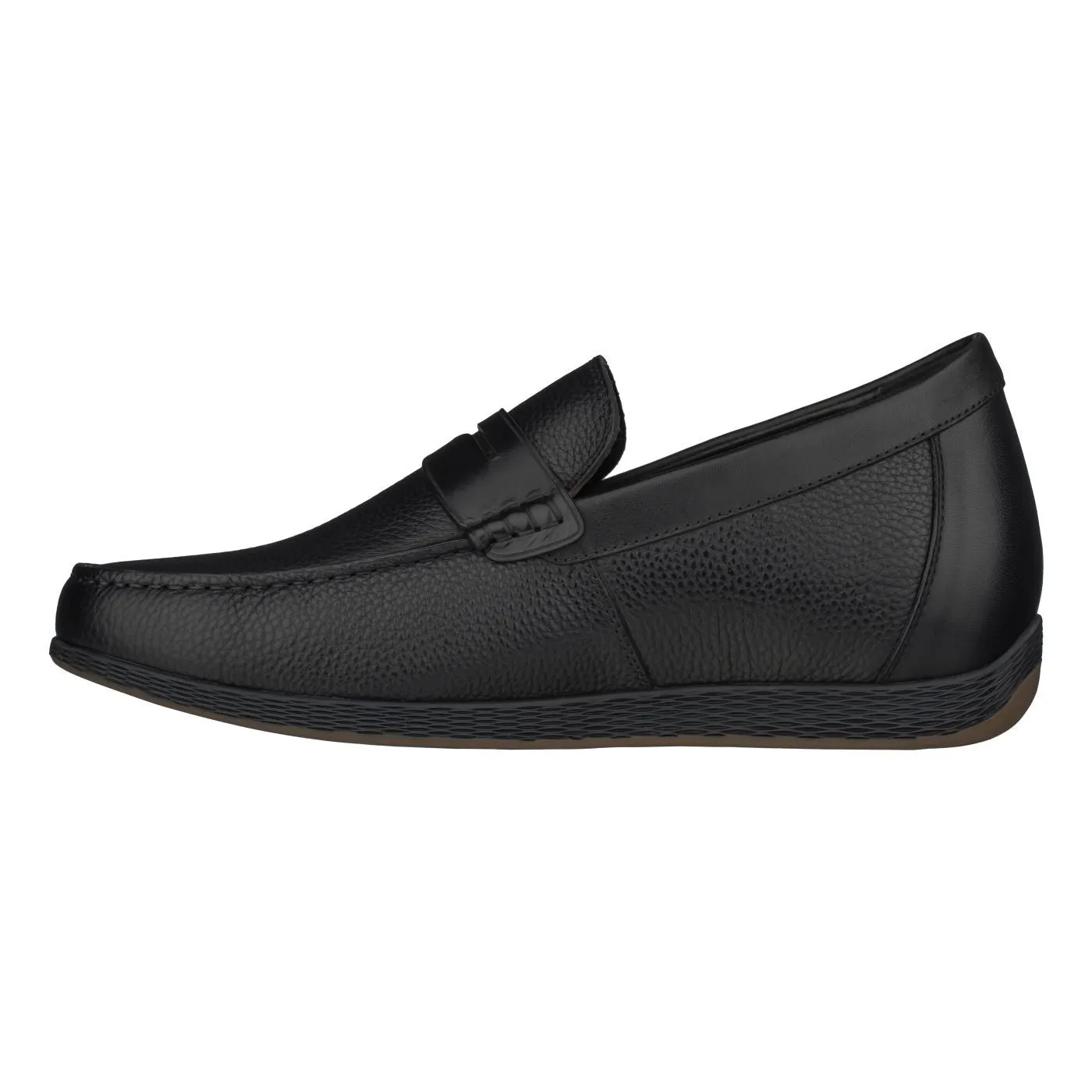 CALTO Black Penny Loafer Elevator Shoes - 2.4 Inches - S1090