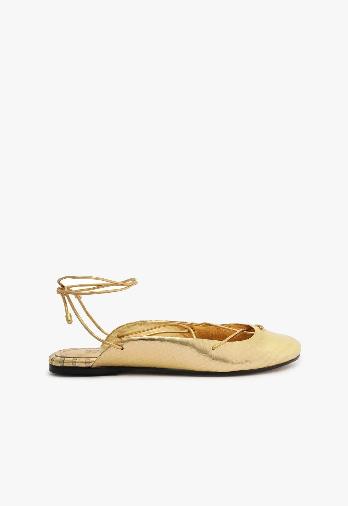 Cami Metallic Leather Flat