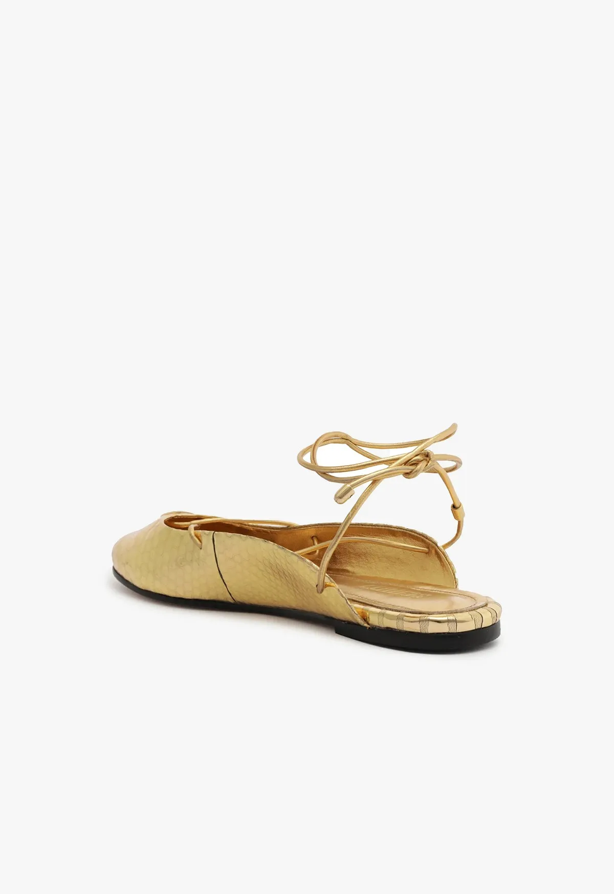 Cami Metallic Leather Flat