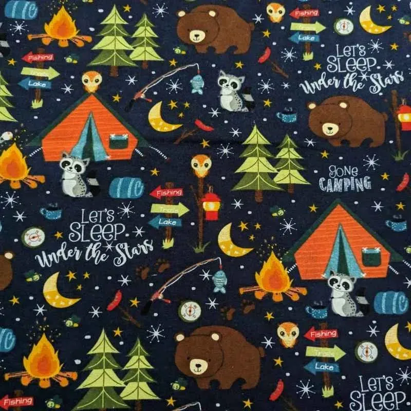 Camping Theme FLANNEL, Let's Sleep Under the Stars