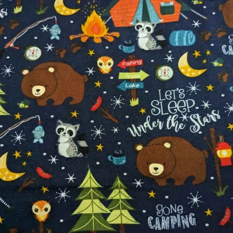 Camping Theme FLANNEL, Let's Sleep Under the Stars