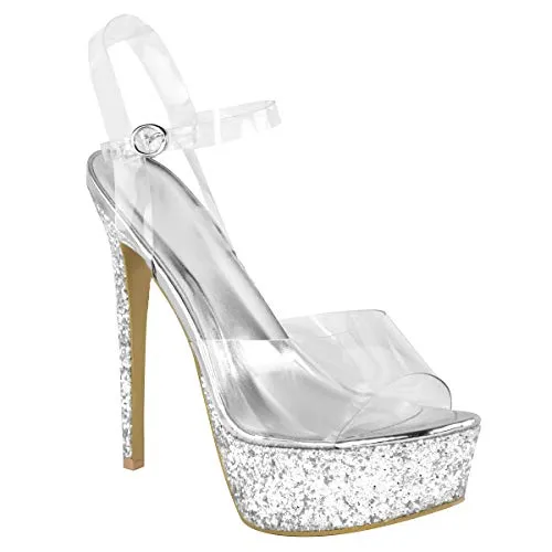 Classy Clear High Heel Stiletto Perspex Pumps Court Shoes