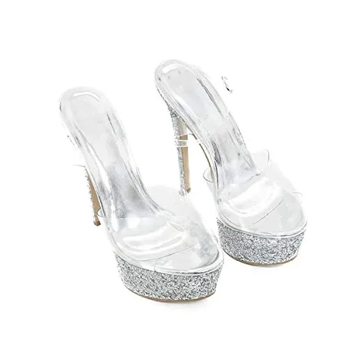 Classy Clear High Heel Stiletto Perspex Pumps Court Shoes