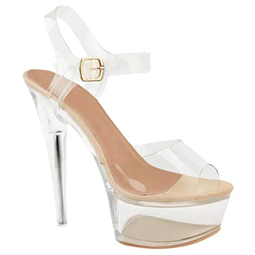 Classy Clear High Heel Stiletto Perspex Pumps Court Shoes